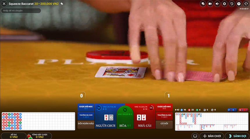 Quy tắc rút bài của Baccarat Squeeze